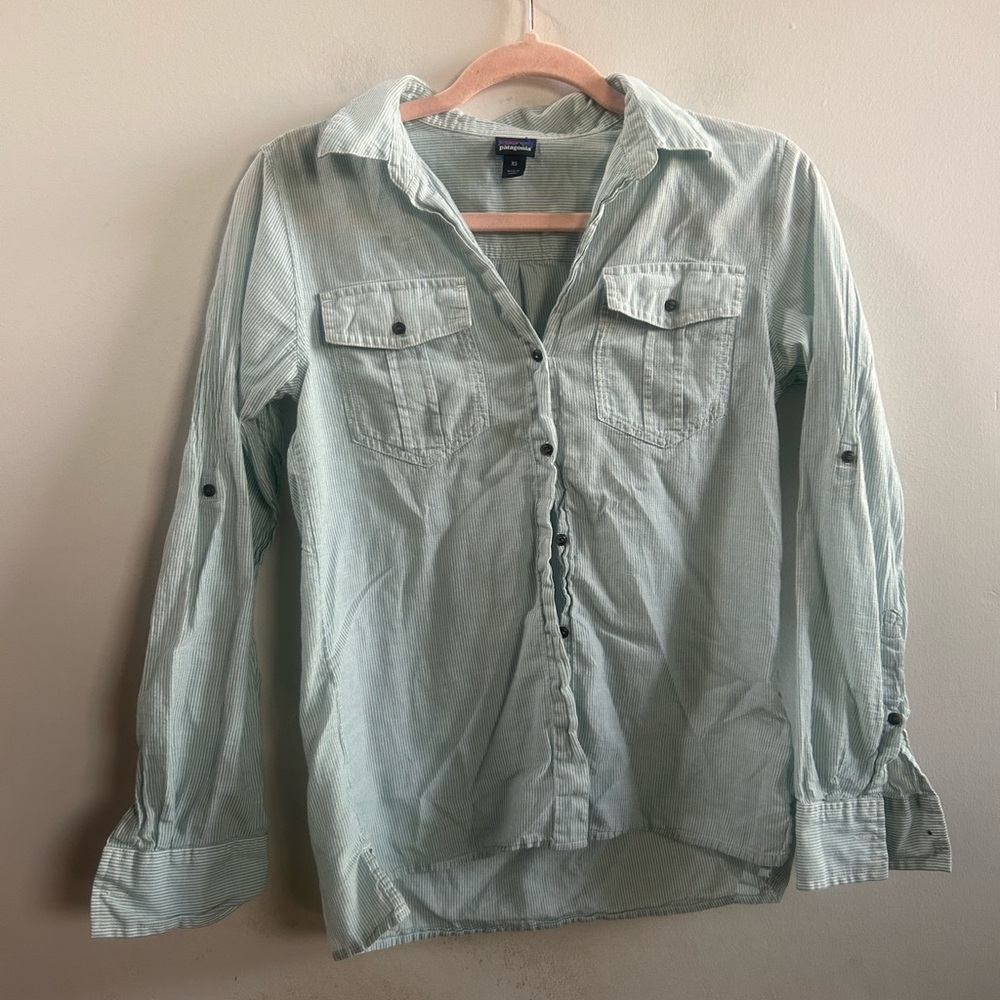 Patagonia pinstriped button down XS